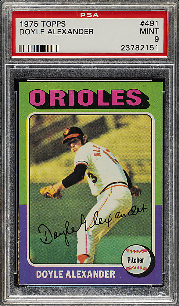 1975 Topps #491 Doyle Alexander PSA MINT 9