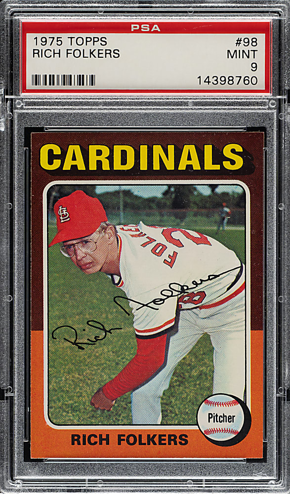 1975 Topps #98 Rich Folkers PSA MINT 9