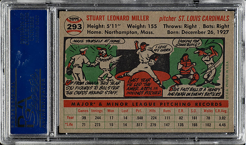 1956 Topps #293 Stu Miller PSA NM-MT 8