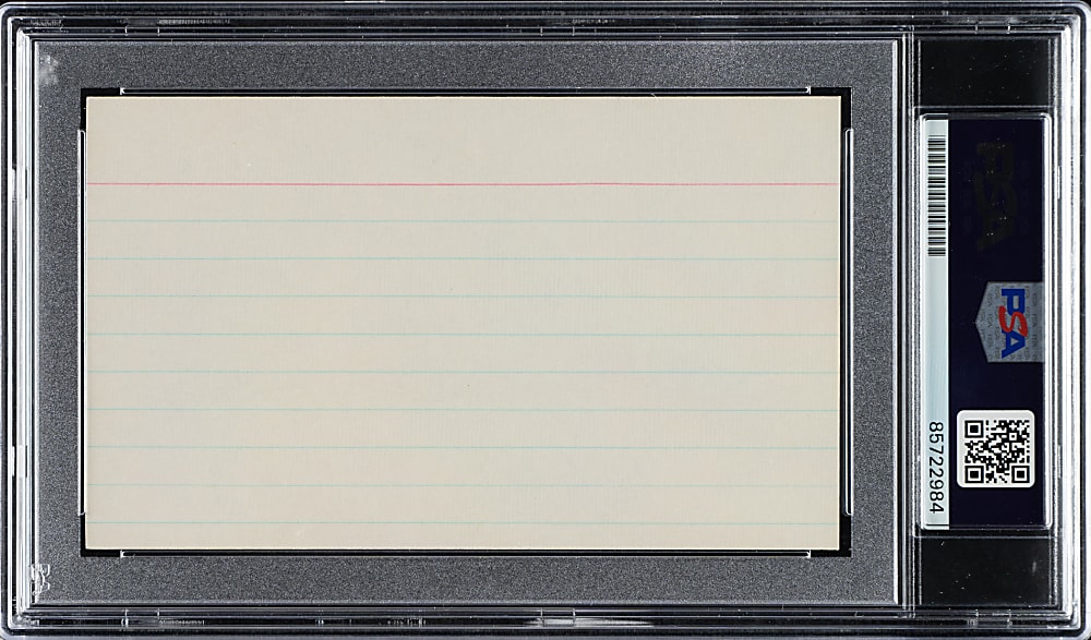 Pie Traynor Signed Index Card - PSA/DNA