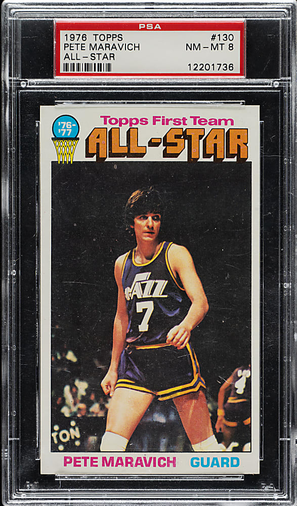1976-1977 Topps Basketball #130 Pete Maravich All-Star PSA NM-MT 8