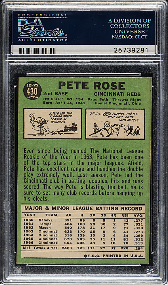 1967 Topps #430 Pete Rose PSA EX+ 5.5