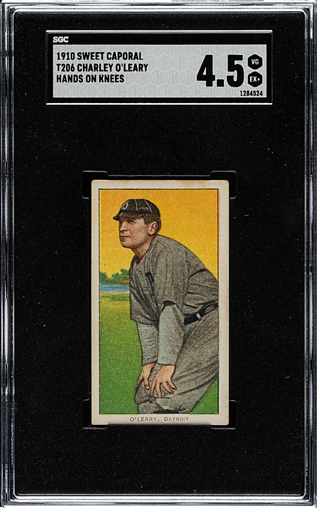 1909-1911 T206 White Border Charley O'Leary Hands on Knees SGC VG/EX+ 4.5