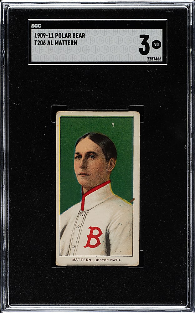 1909-1911 T206 White Border Al Mattern SGC VG 3 - Polar Bear Back