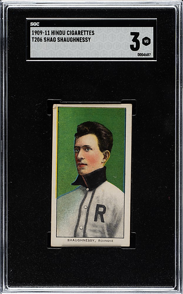 1909-1911 T206 White Border Shag Shaughnessy Southern Leaguer SGC VG 3 - Brown Hindu Back