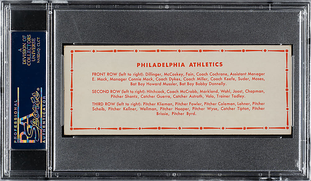 1951 Topps Teams Philadelphia Athletics Undated PSA EX-MT+ 6.5