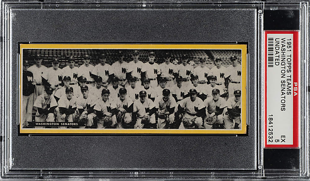 1951 Topps Teams Washington Senators Undated PSA EX 5