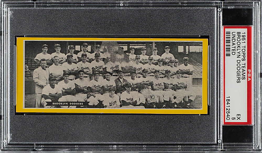 1951 Topps Teams Brooklyn Dodgers Undated PSA EX 5