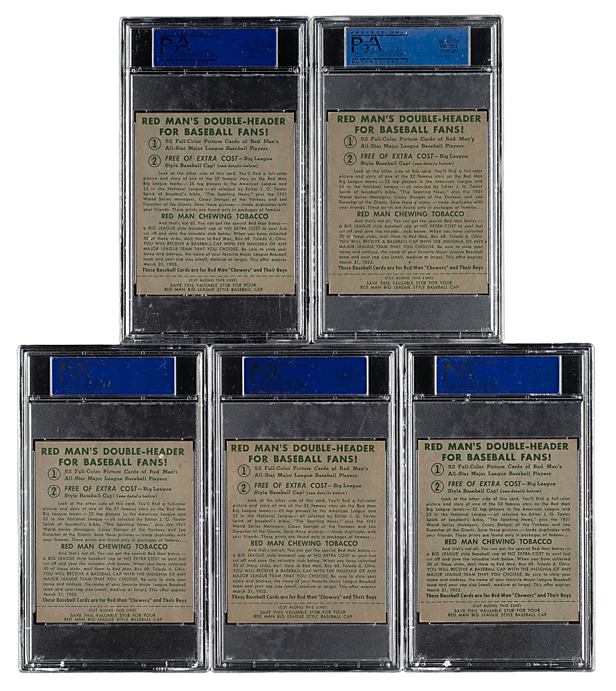 1952 Red Man Tobacco PSA-Graded Collection (5)
