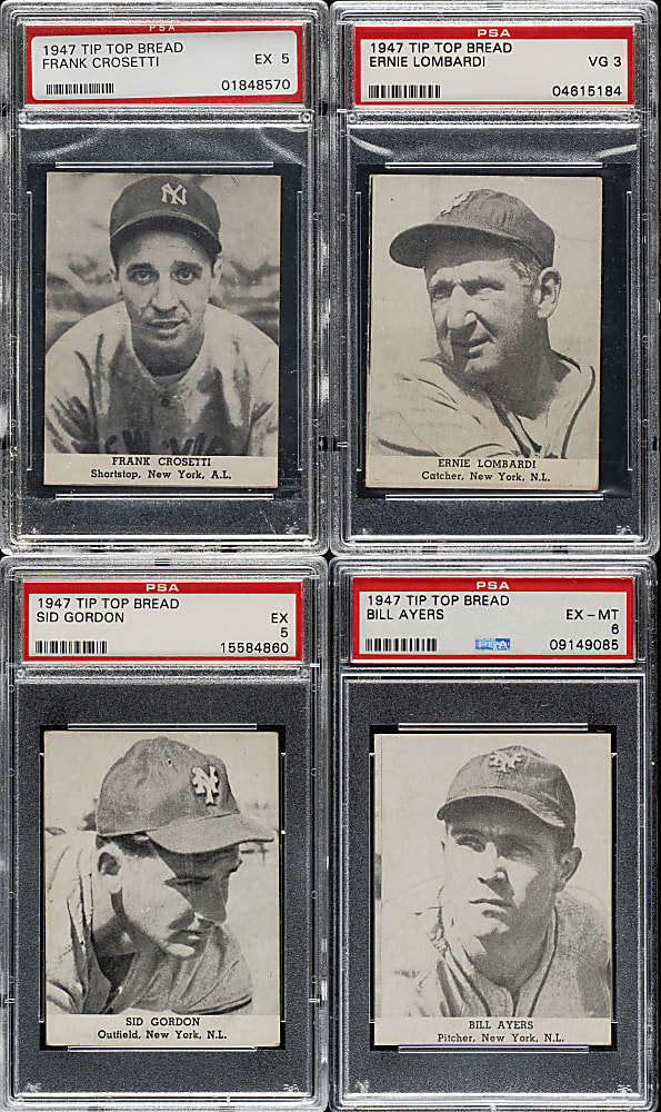 1947 Tip Top Bread PSA-Graded Collection (31) Including Ernie Lombardi