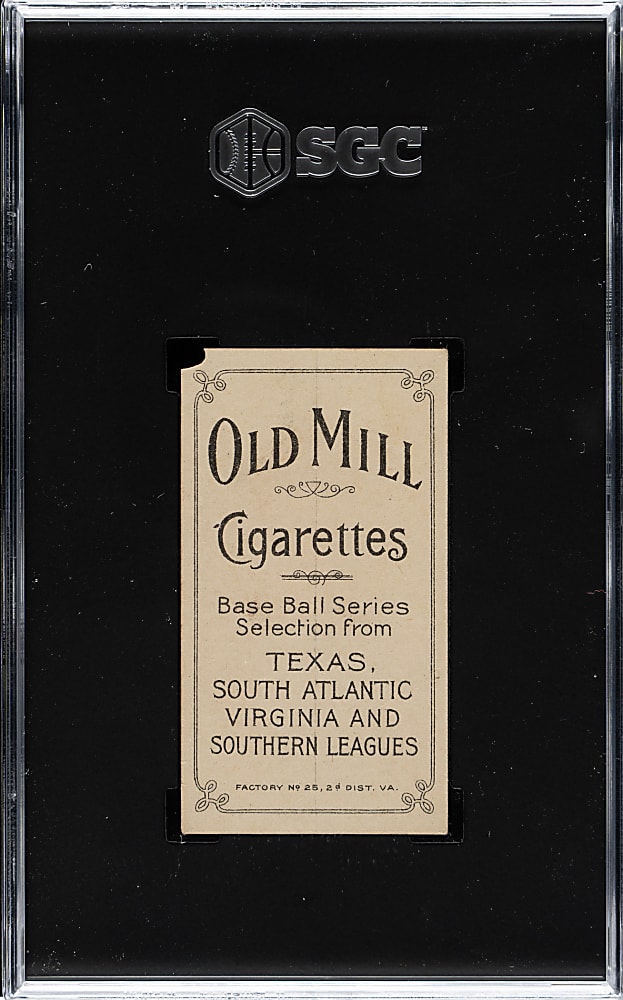 1909-1911 T206 White Border Bock Hooker Southern Leaguer SGC POOR 1 - Old Mill Back