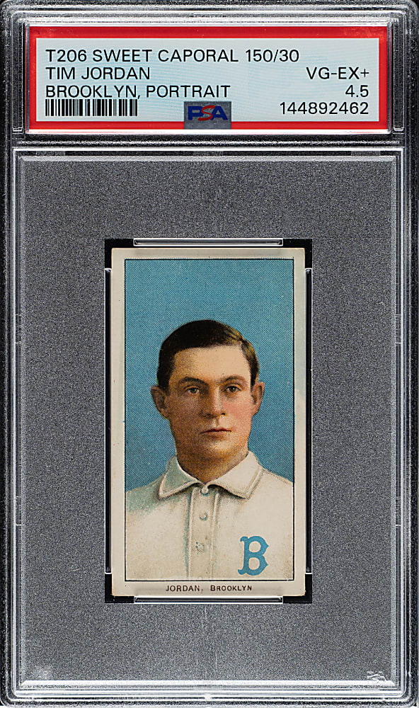 1909-1911 T206 White Border Tim Jordan Portrait PSA VG-EX+ 4.5