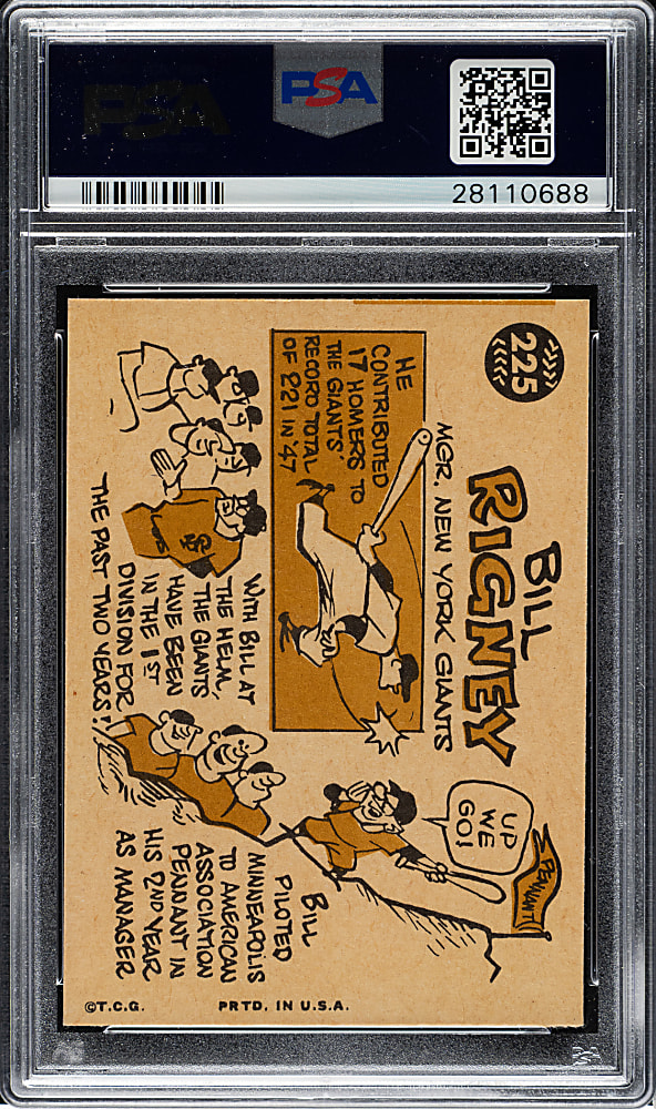 1960 Topps #225 Bill Rigney PSA MINT 9