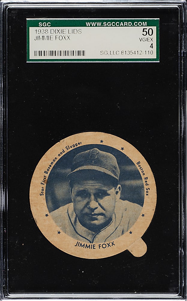 1938 Dixie Lids Jimmie Foxx SGC VG/EX 50