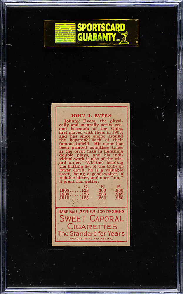 1911 T205 Gold Border Johnny Evers SGC EX 60