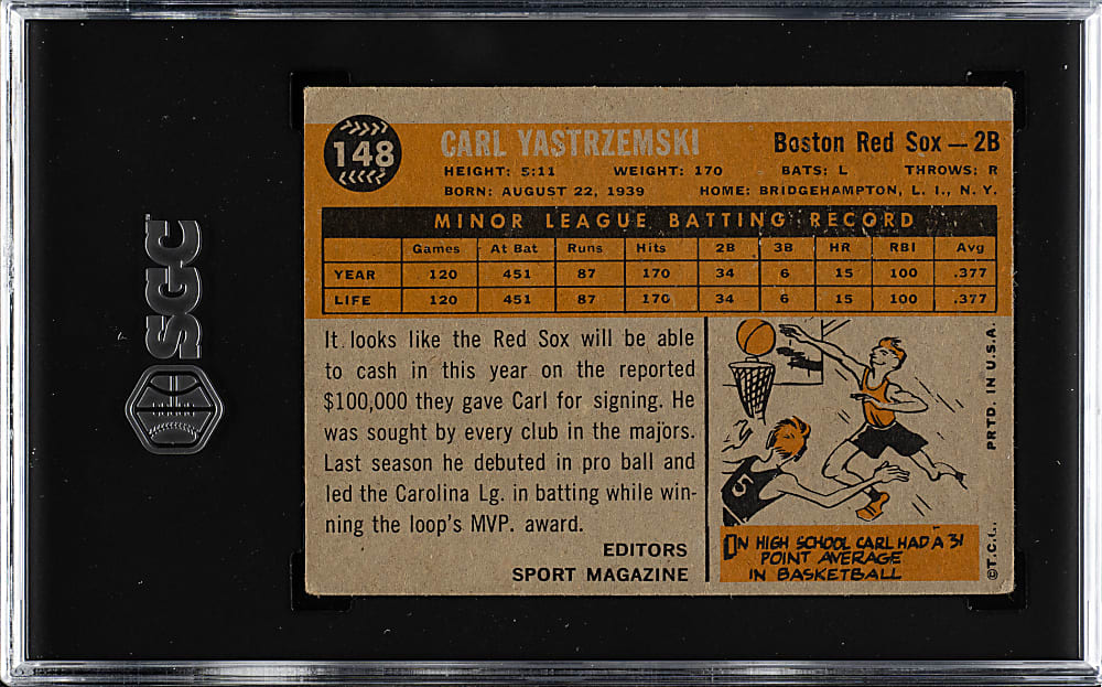 1960 Topps #148 Carl Yastrzemski Rookie SGC VG+ 3.5