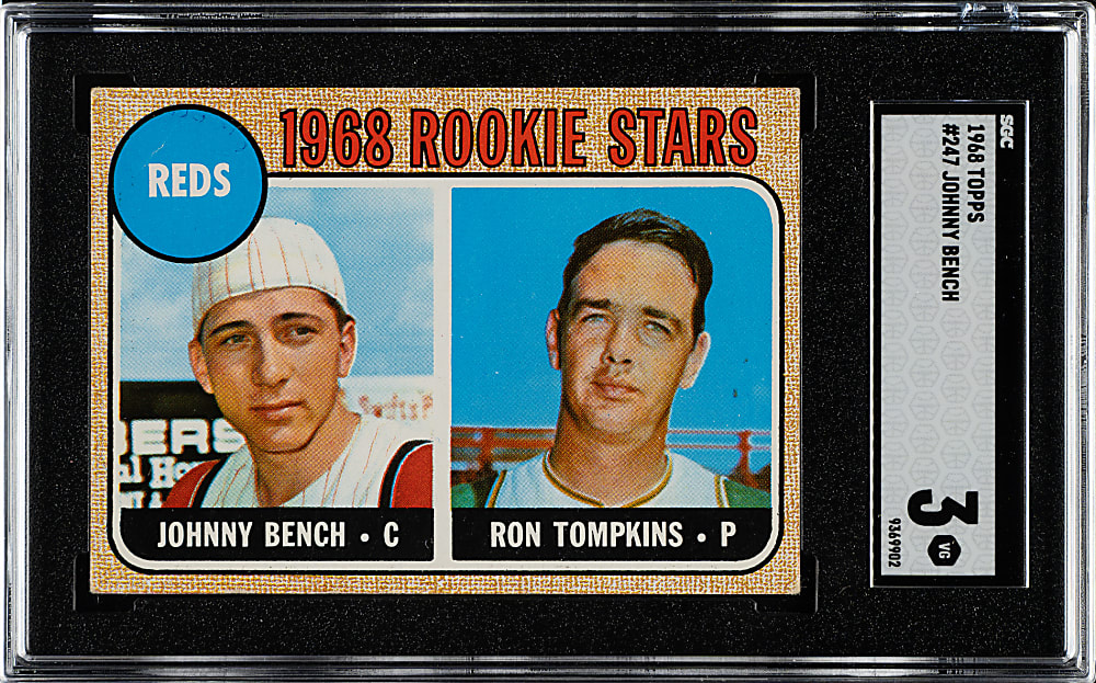 1968 Topps #247 Johnny Bench Rookie SGC VG 3
