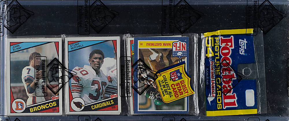 1984 Topps Football Unopened Rack Pack - John Elway Rookie on Top and Terry Bradshaw on Back - BBCE