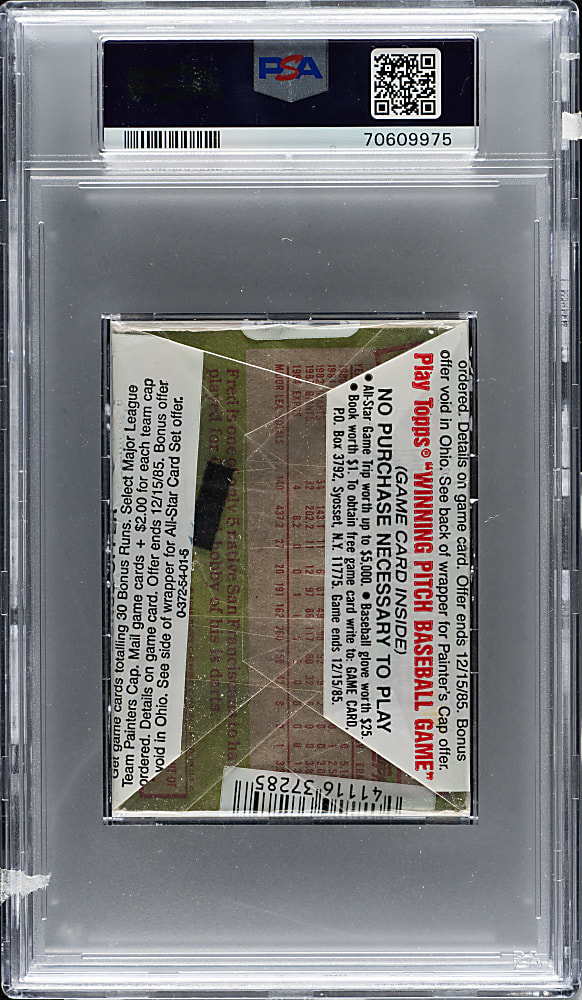 1985 Topps Unopened Cello Pack PSA NM 7 - Kirby Puckett Rookie on Top