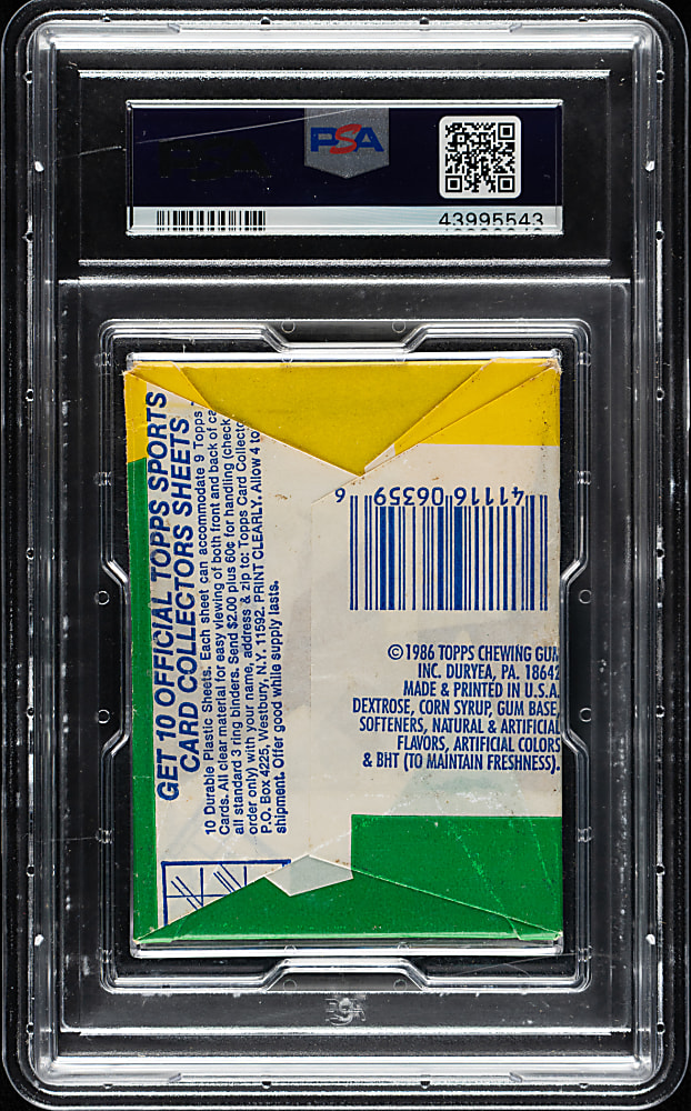 1986 Topps Football Unopened Wax Pack PSA NM 7