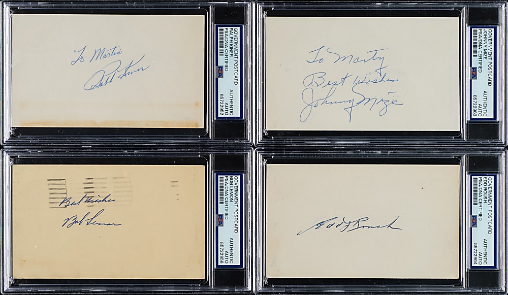 Hall of Fame Signed Government Postcard Collection (8) - PSA/DNA