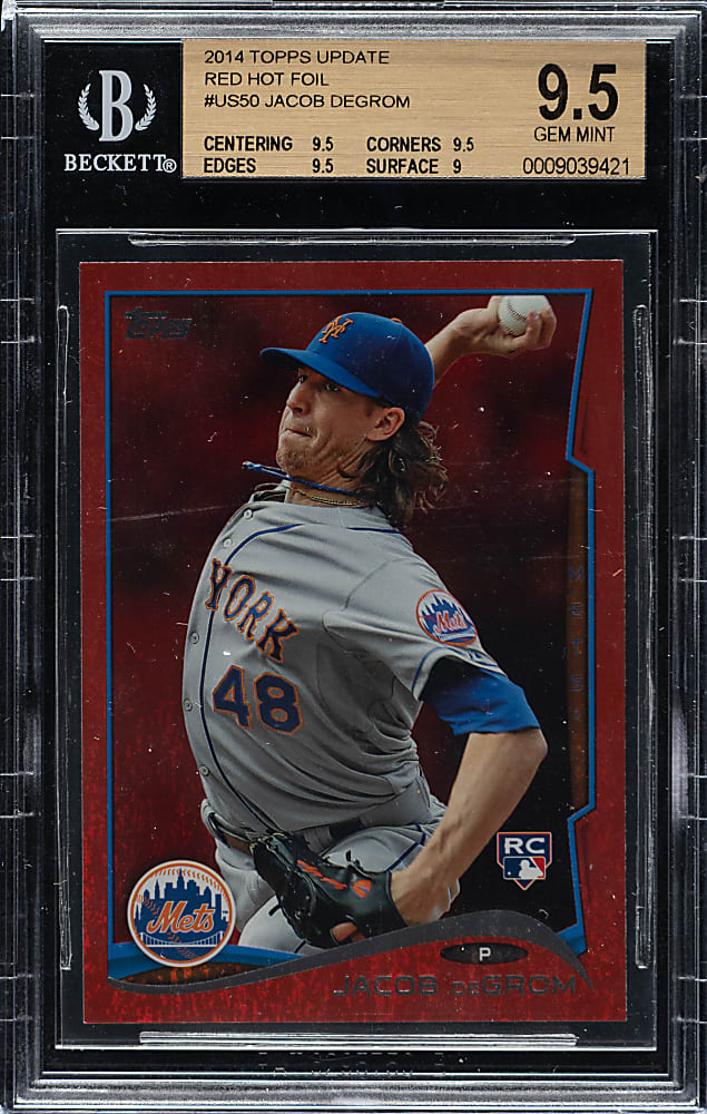 2014 Topps Update #US-50 Jacob DeGrom Rookie Red Hot Foil BGS GEM MINT 9.5