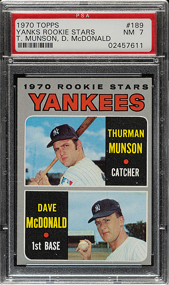 1970 Topps #189 Thurman Munson Rookie PSA NM 7