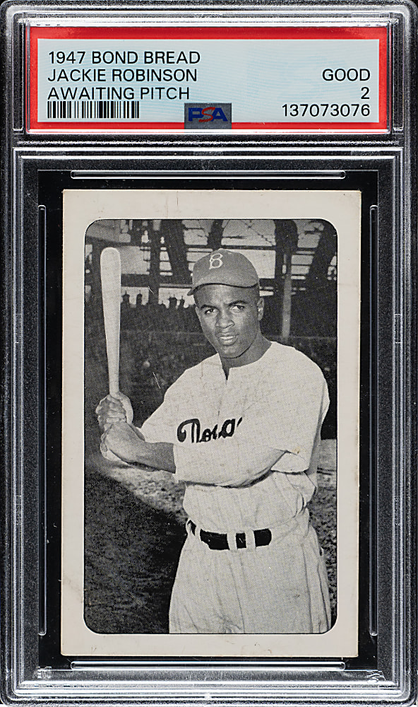 Circa 1947 Bond Bread Jackie Robinson Awaiting Pitch PSA GOOD 2