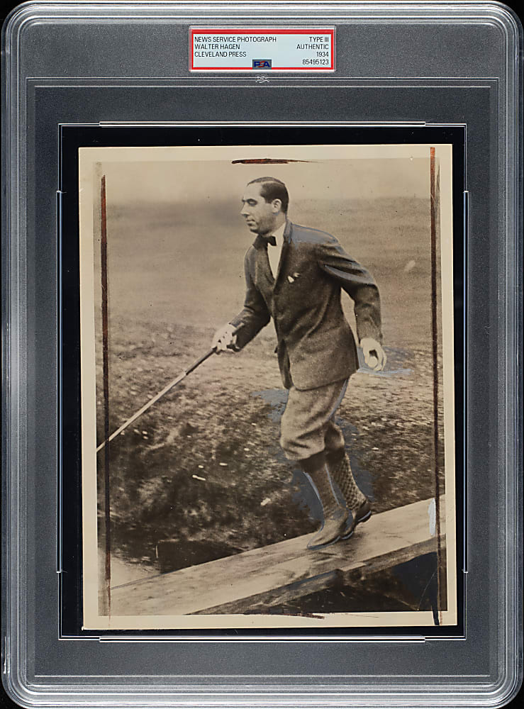 1934 Walter Hagen Cleveland Press News Service Photograph PSA/DNA Type III
