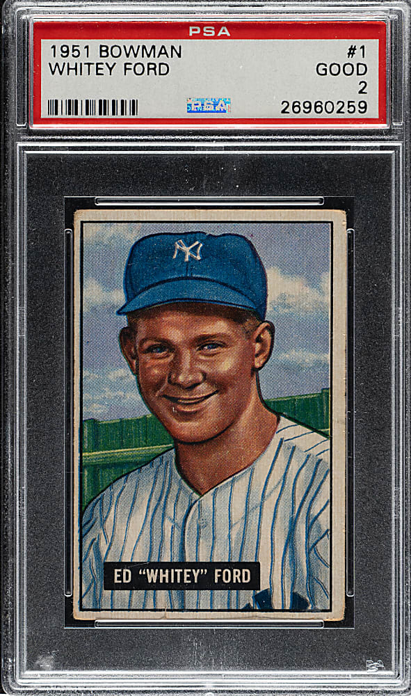 1951 Bowman #1 Whitey Ford Rookie PSA GOOD 2
