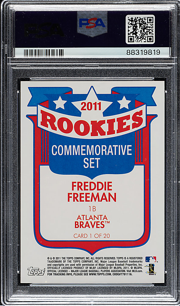 2011 Topps Lineage Rookies #1 Freddie Freeman PSA GEM MINT 10