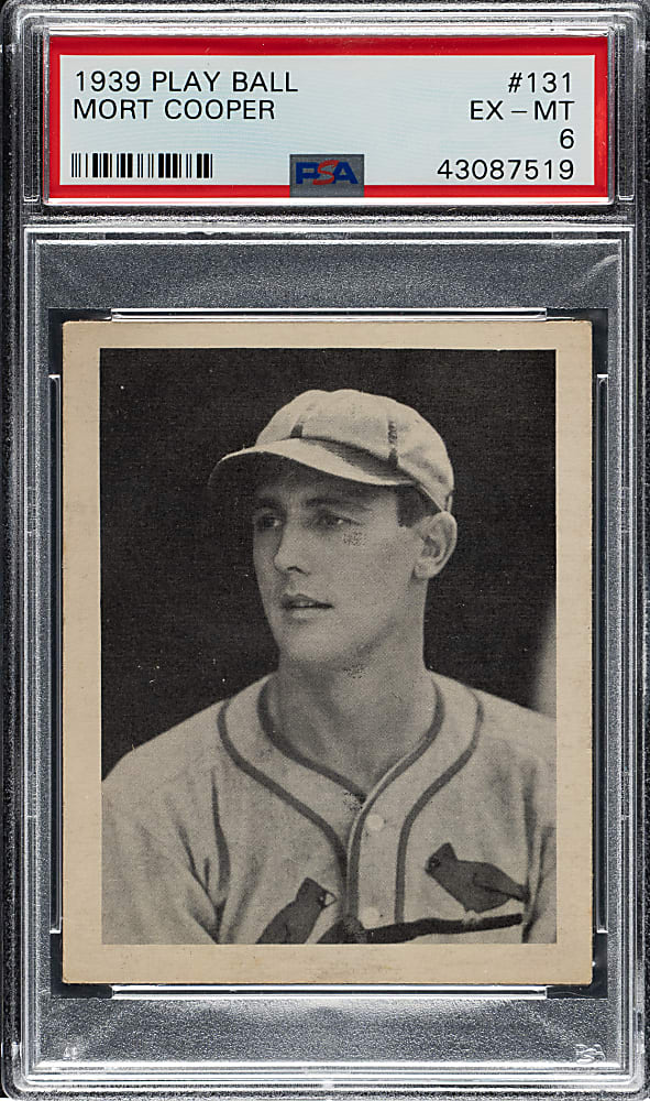 1939 R334 Play Ball #131 Mort Cooper PSA EX-MT 6