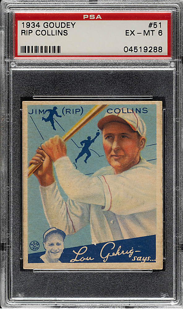 1934 R320 Goudey #51 Rip Collins PSA EX-MT 6