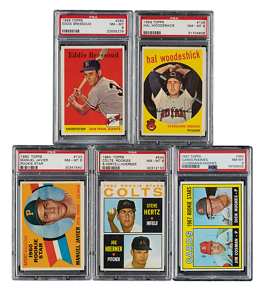 1958 to 1967 Topps PSA NM-MT 8 Collection (5)
