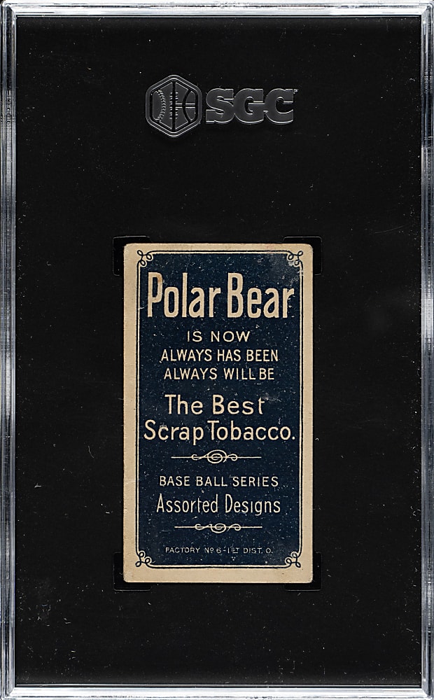 1909-1911 T206 White Border Doc Crandall Portrait with Cap SGC FAIR 1.5 - Polar Bear Back