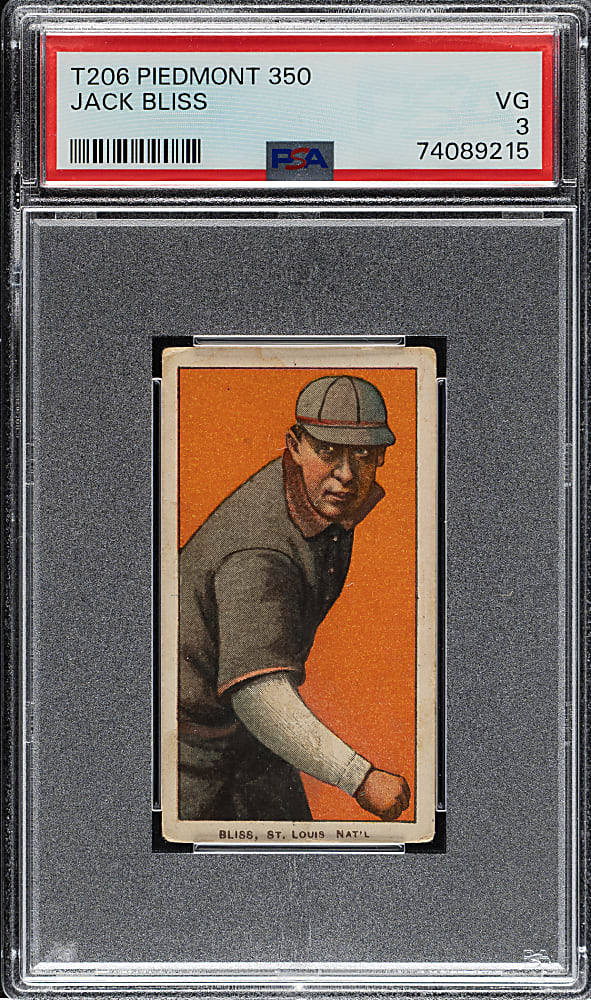 1909-1911 T206 White Border Jack Bliss PSA VG 3