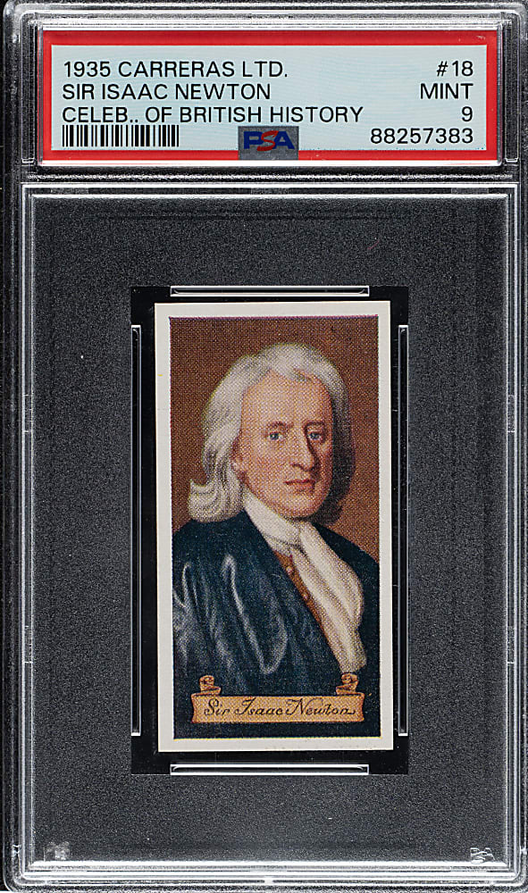 1935 Carreras Ltd. "Celebrities of British History" #18 Sir Isaac Newton PSA MINT 9