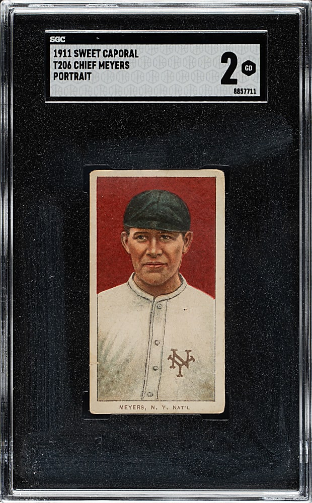 1909-1911 T206 White Border Chief Meyers SGC GOOD 2