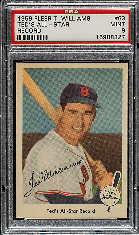 1959 Fleer Ted Williams #63 "Ted's All-Star Record" PSA MINT 9