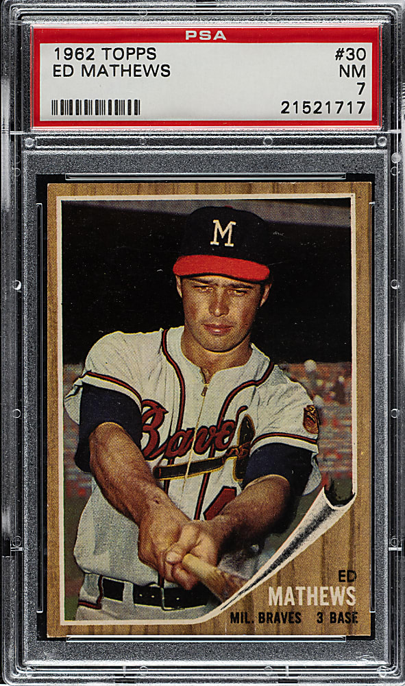 1962 Topps #30 Ed Mathews PSA NM 7