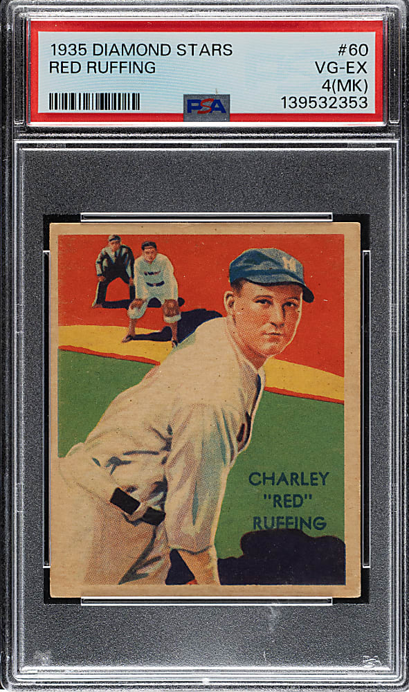1934-1936 R327 Diamond Stars #60 Red Ruffing PSA VG-EX 4 (MK)