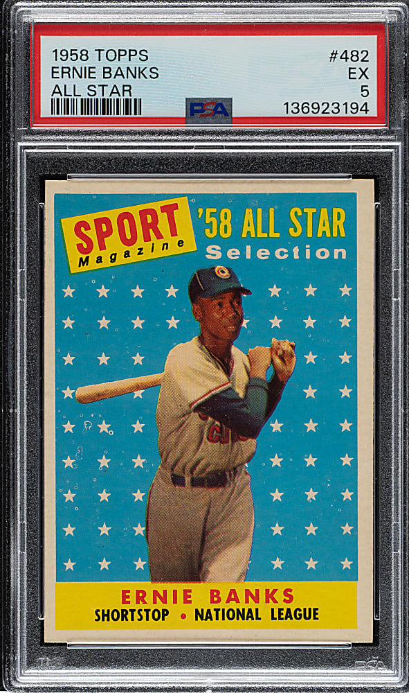 1958 Topps #482 Ernie Banks All-Star PSA EX 5