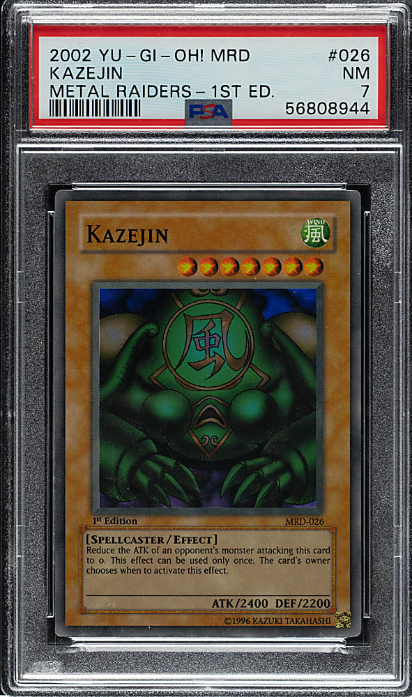 2002 Yu-Gi-Oh! Metal Raiders 1st Edition #026 Kazejin Super Rare Holographic PSA NM 7