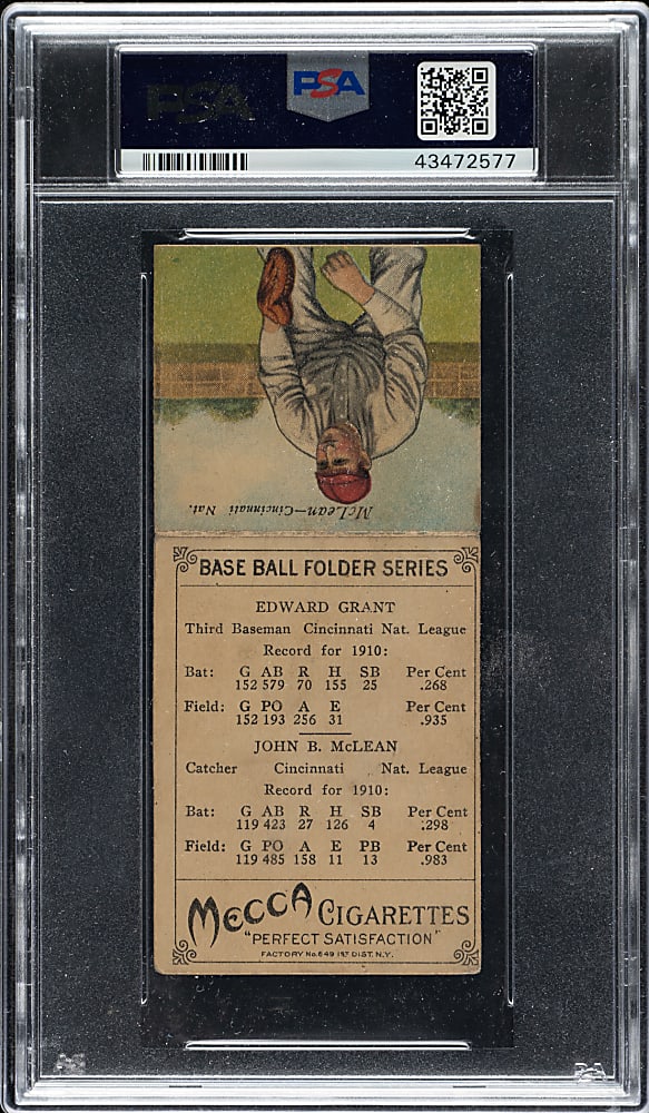 1911 T201 Mecca Double Folder Grant/McLean PSA VG-EX 4