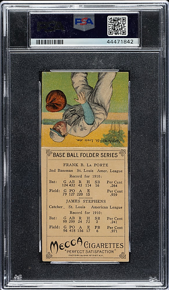 1911 T201 Mecca Double Folder LaPorte/Stephens PSA VG-EX 4