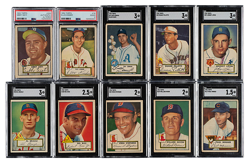 1952 Topps PSA- and SGC-Graded Collection (14) Including Early Wynn