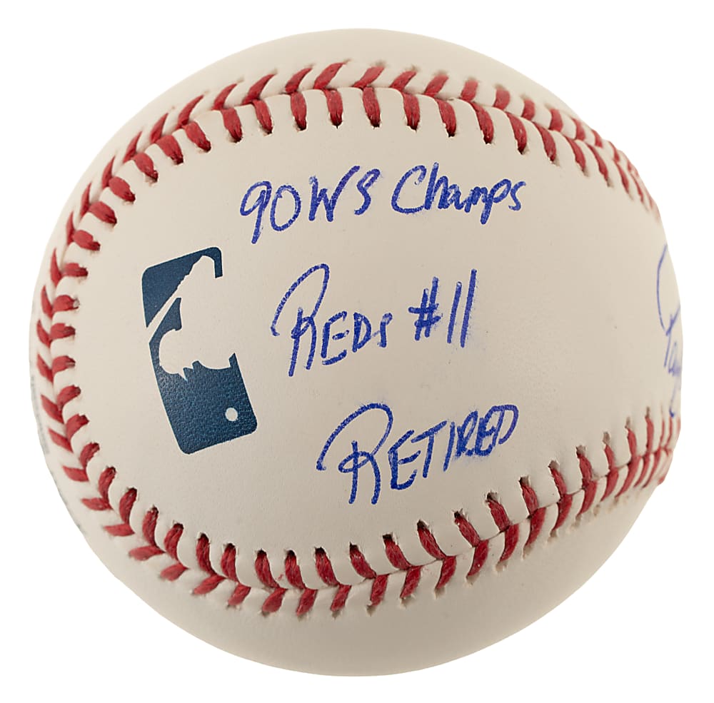 Barry Larkin Single-Signed Baseball with Multiple Inscriptions - PSA/DNA