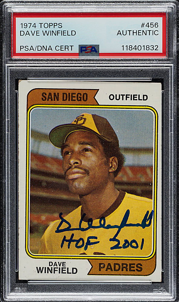 Signed 1974 Topps #456 Dave Winfield Rookie - PSA/DNA