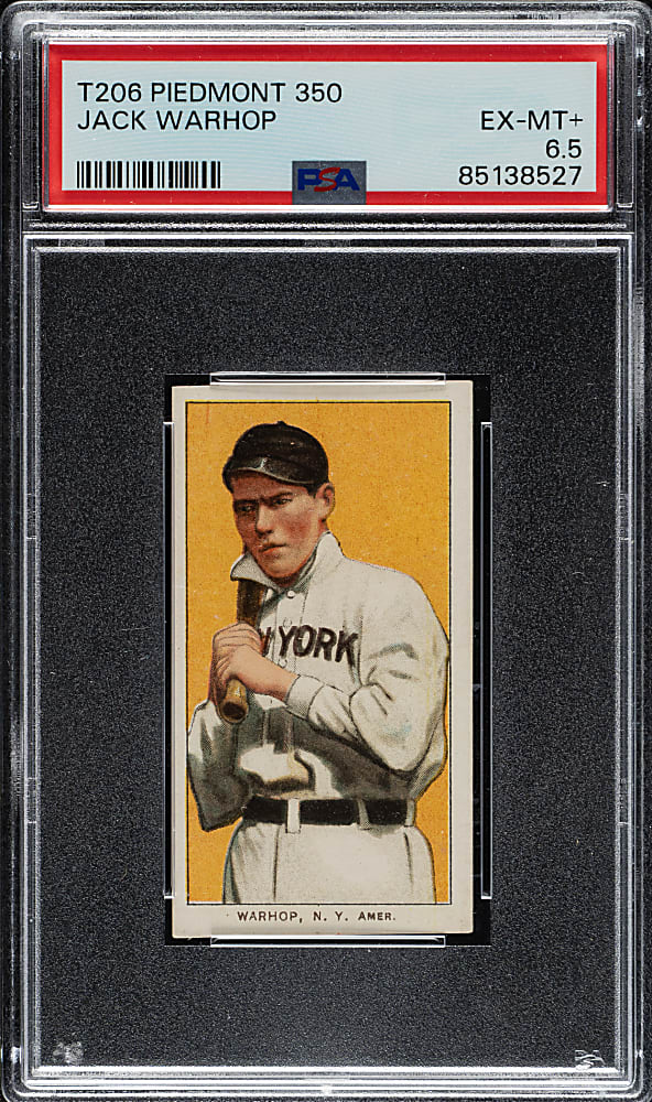 1909-1911 T206 White Border Jack Warhop PSA EX-MT+ 6.5