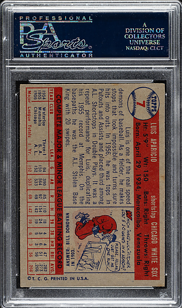 1957 Topps #7 Luis Aparicio PSA EX-MT 6